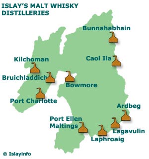 Islay Distilleries Map 